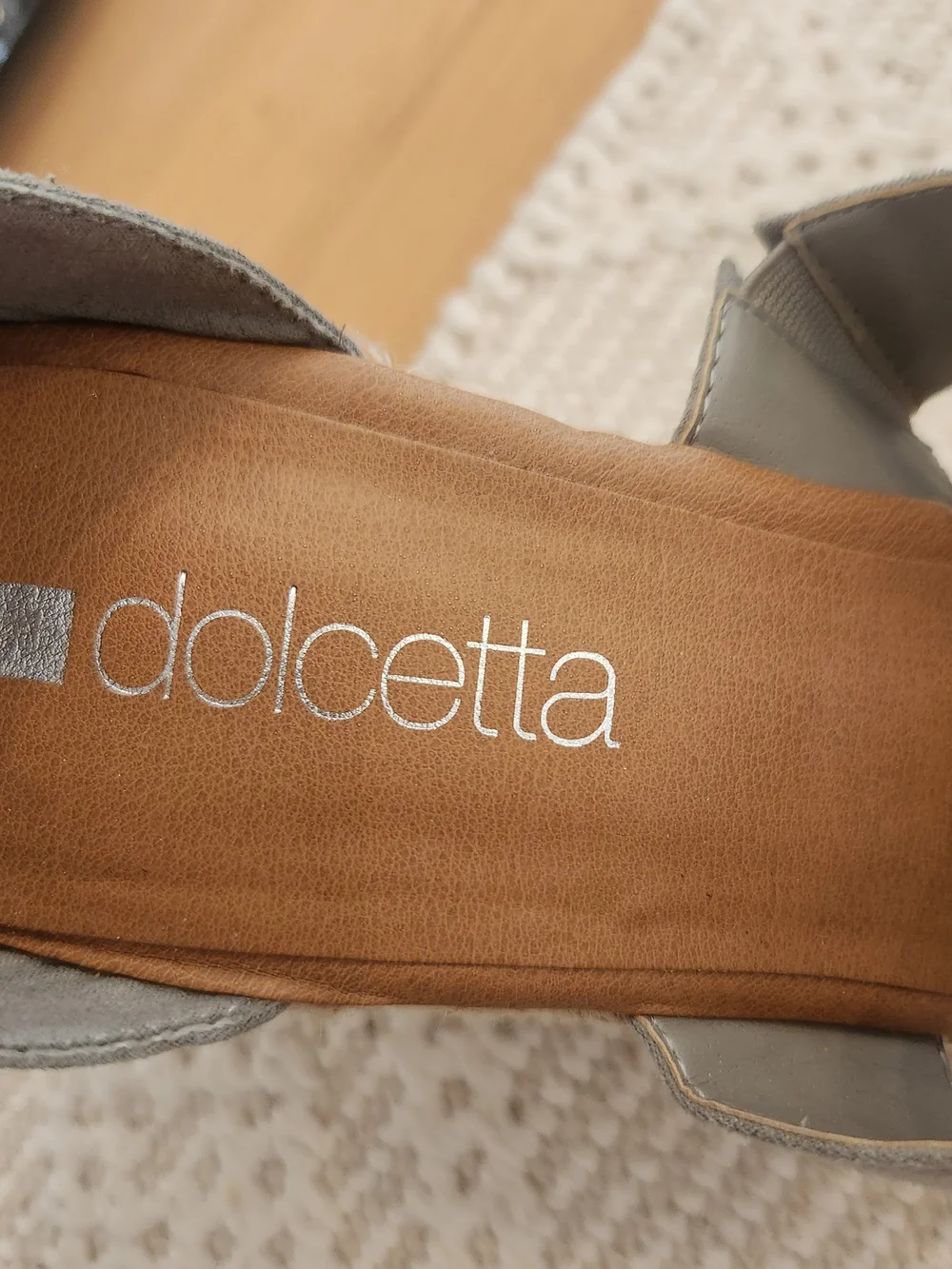 Dolcetta Gray Suede Espadrille Wedge Sandals with Ankle Strap